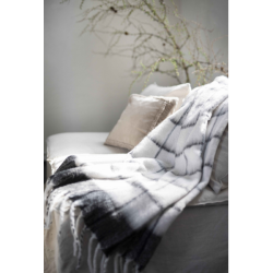 FONDACO TERJE Plaid, B120 cm x L150 cm, Sort/Hvid