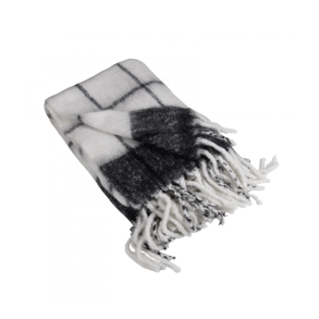 FONDACO TERJE Plaid, B120 cm x L150 cm, Sort/Hvid