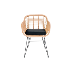 House Nordic TRIESTE Stol/Havestol i natur polyrattan med hynde