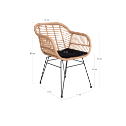 House Nordic TRIESTE Stol/Havestol i natur polyrattan med hynde