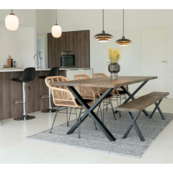 House Nordic TRIESTE Stol/Havestol i natur polyrattan med hynde