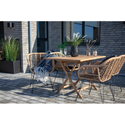 House Nordic TRIESTE Stol/Havestol i natur polyrattan med hynde