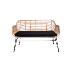 House Nordic TRIESTE Sofa/Havebnk i natur polyrattan med hynde