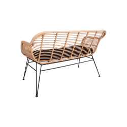 House Nordic TRIESTE Sofa/Havebnk i natur polyrattan med hynde